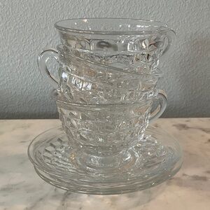 Vintage Fostoria Americana Crystal Clear Glass Teacup or Punch Cup Set